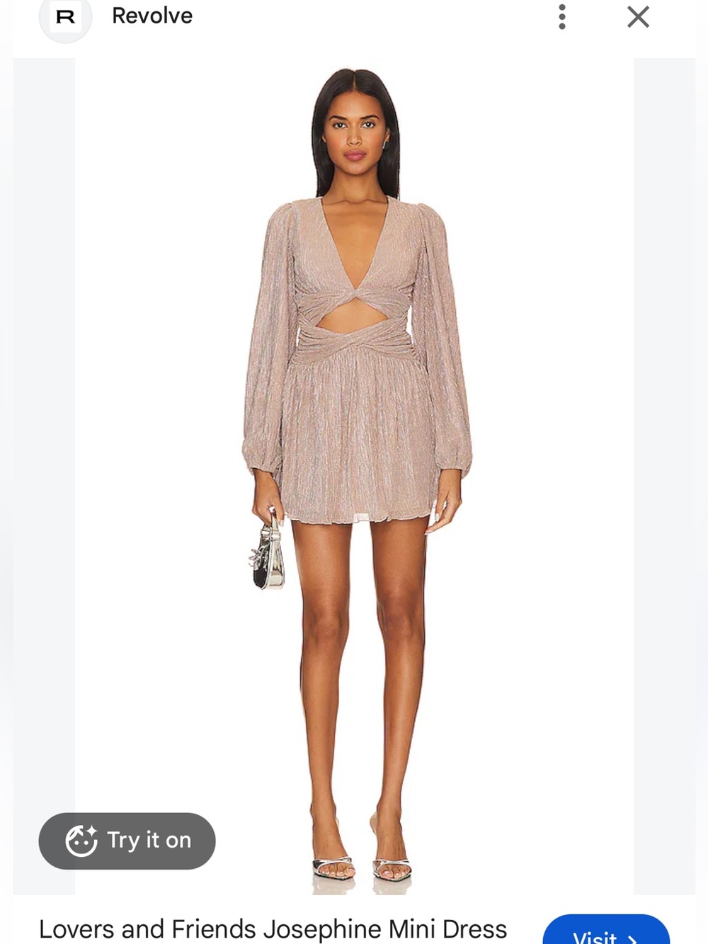 REVOLVE Lovers and Friends metallic blush cutout mini dress
